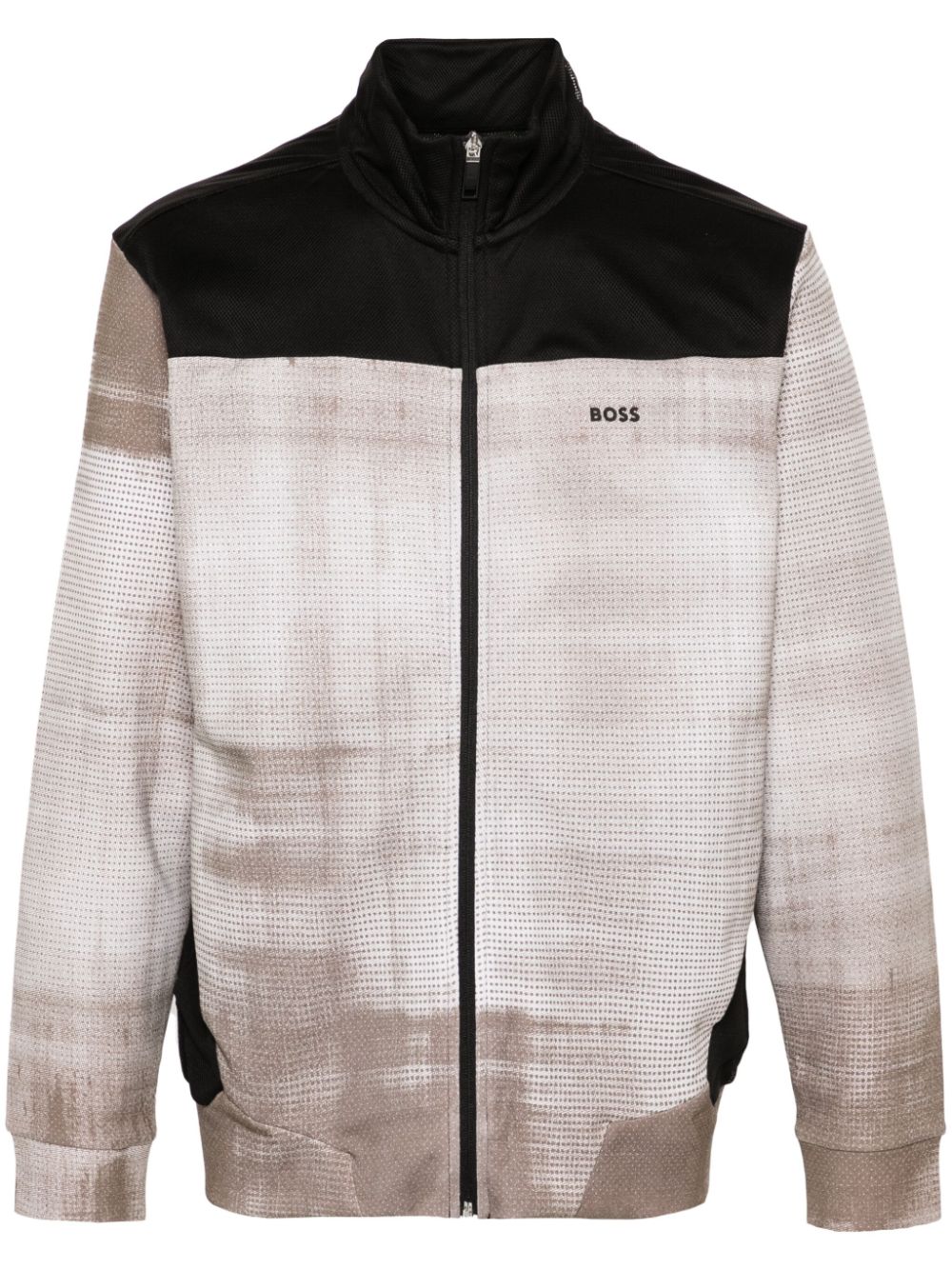 BOSS abstract-pattern track jacket - Neutrals von BOSS