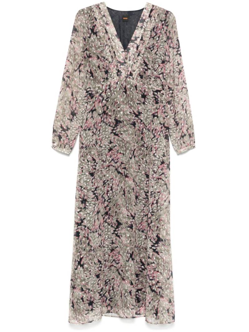 BOSS abstract-print maxi dress - Neutrals von BOSS