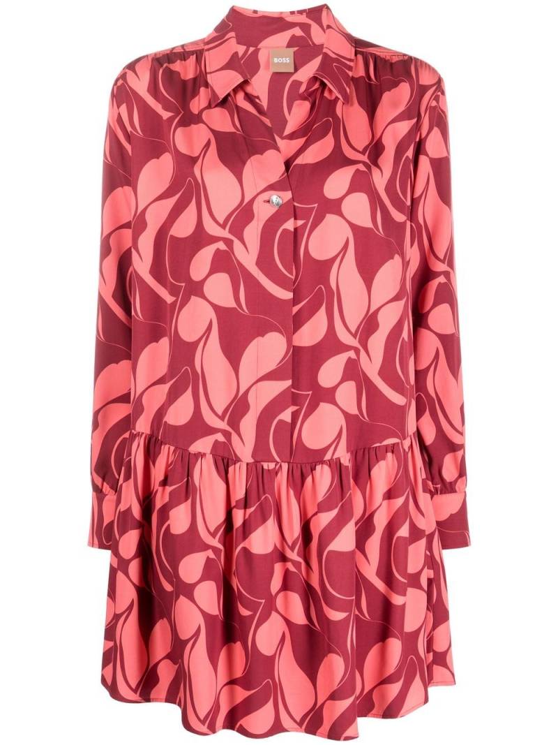 BOSS abstract short shirt dress - Pink von BOSS