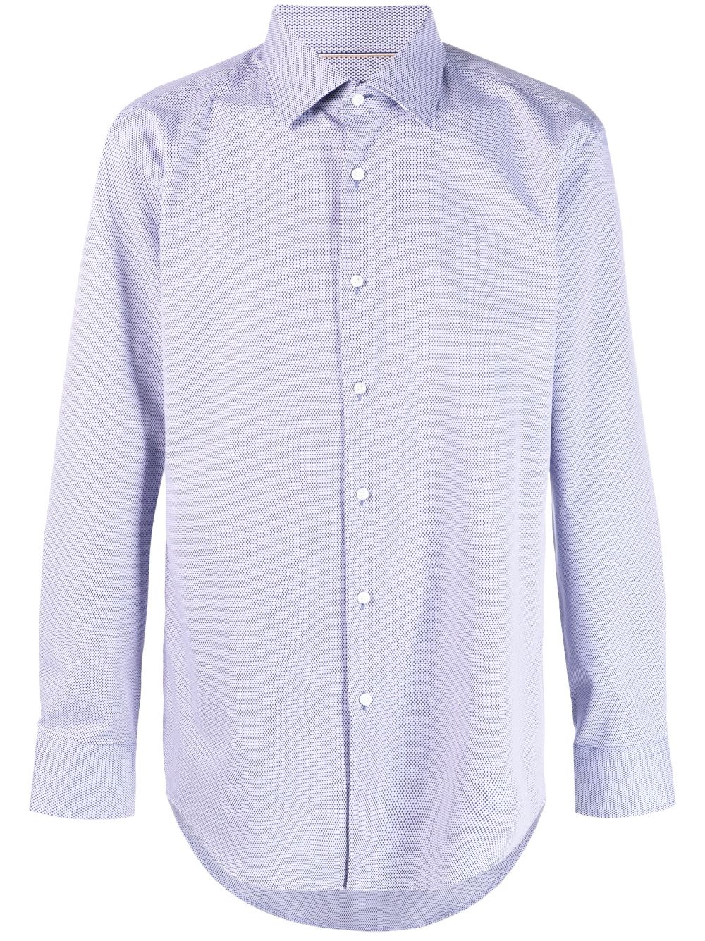 BOSS all-over micro-print shirt - Blue von BOSS