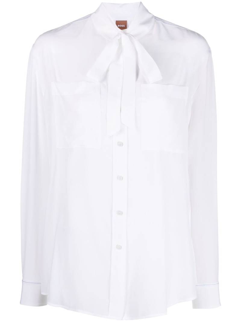 BOSS bow-detailed shirt - White von BOSS