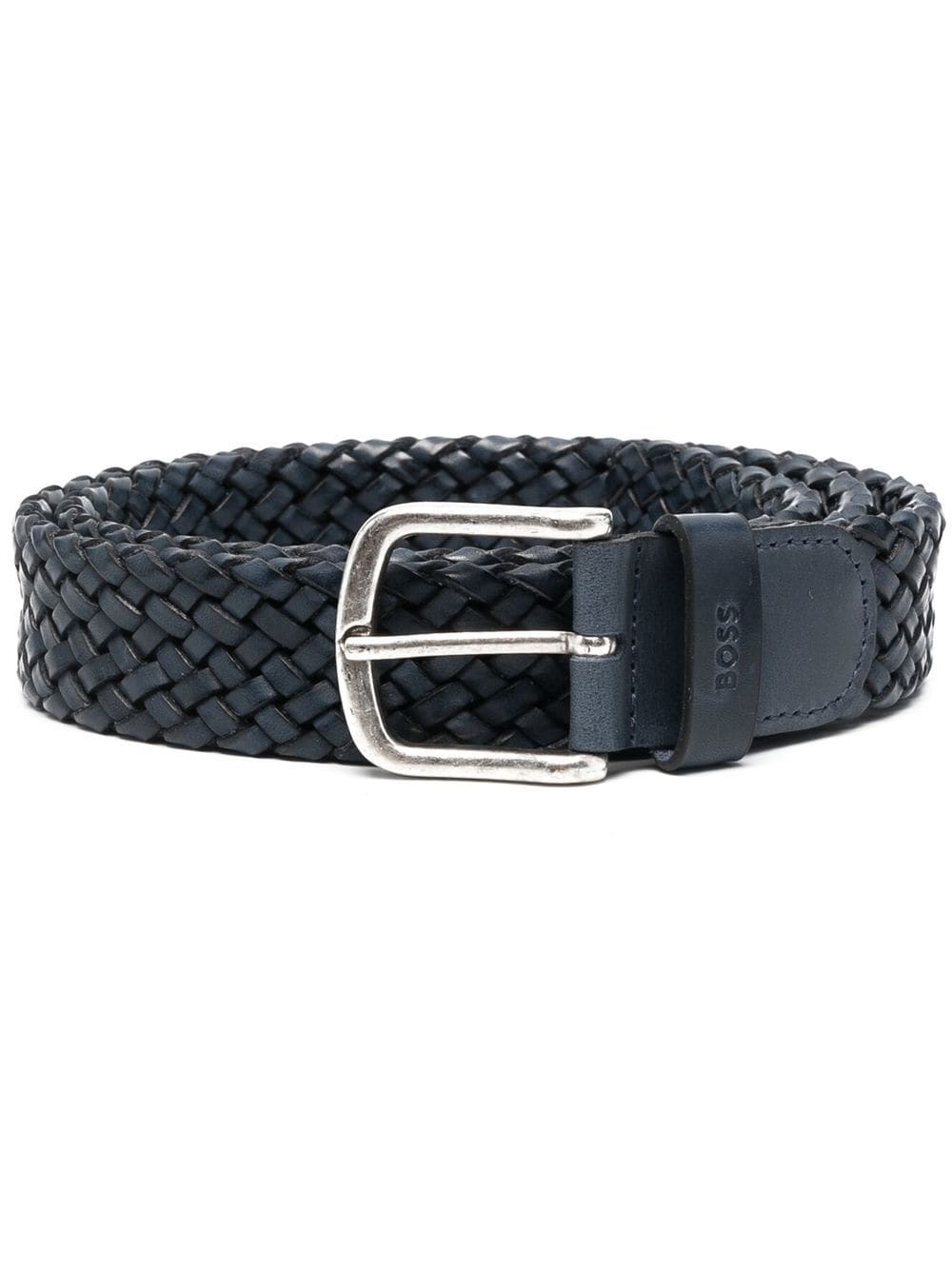 BOSS braided leather belt - Blue von BOSS