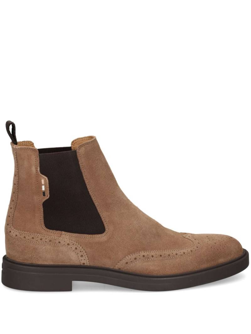 BOSS brogue-detail suede Chelsea boots - Brown von BOSS