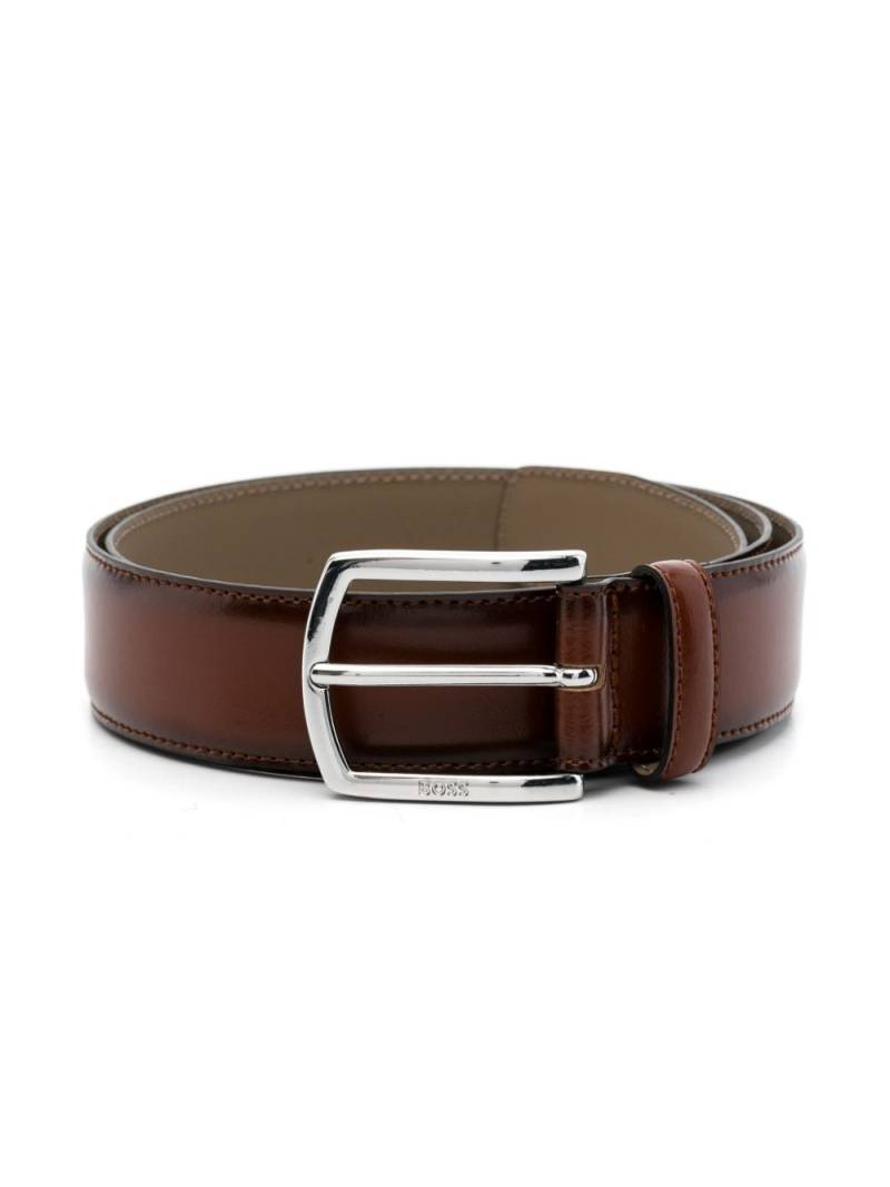 BOSS burnished-finish belt - Brown von BOSS