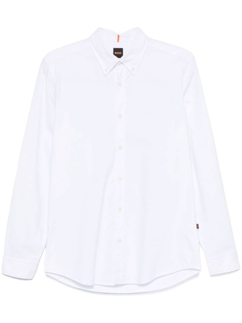 BOSS button-down cotton shirt - White von BOSS