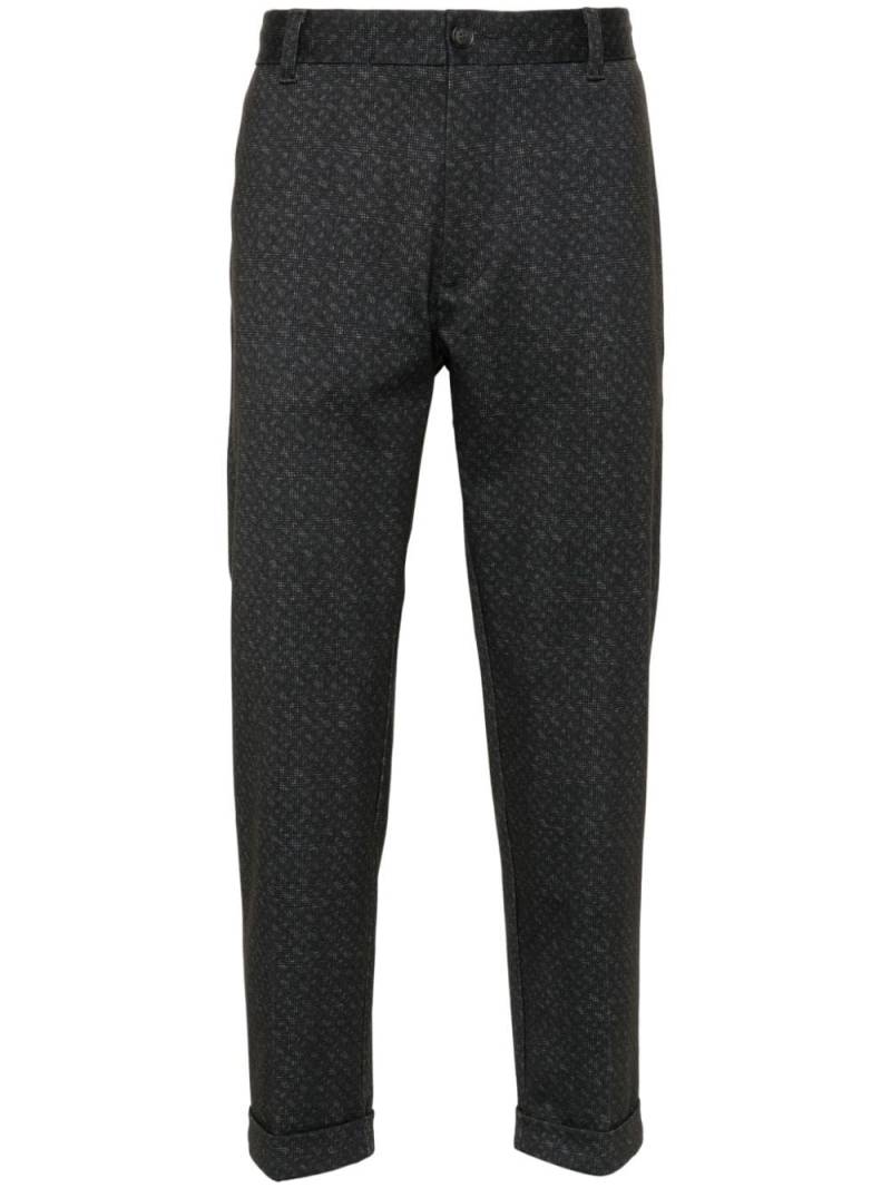 BOSS check-print trousers - Black von BOSS