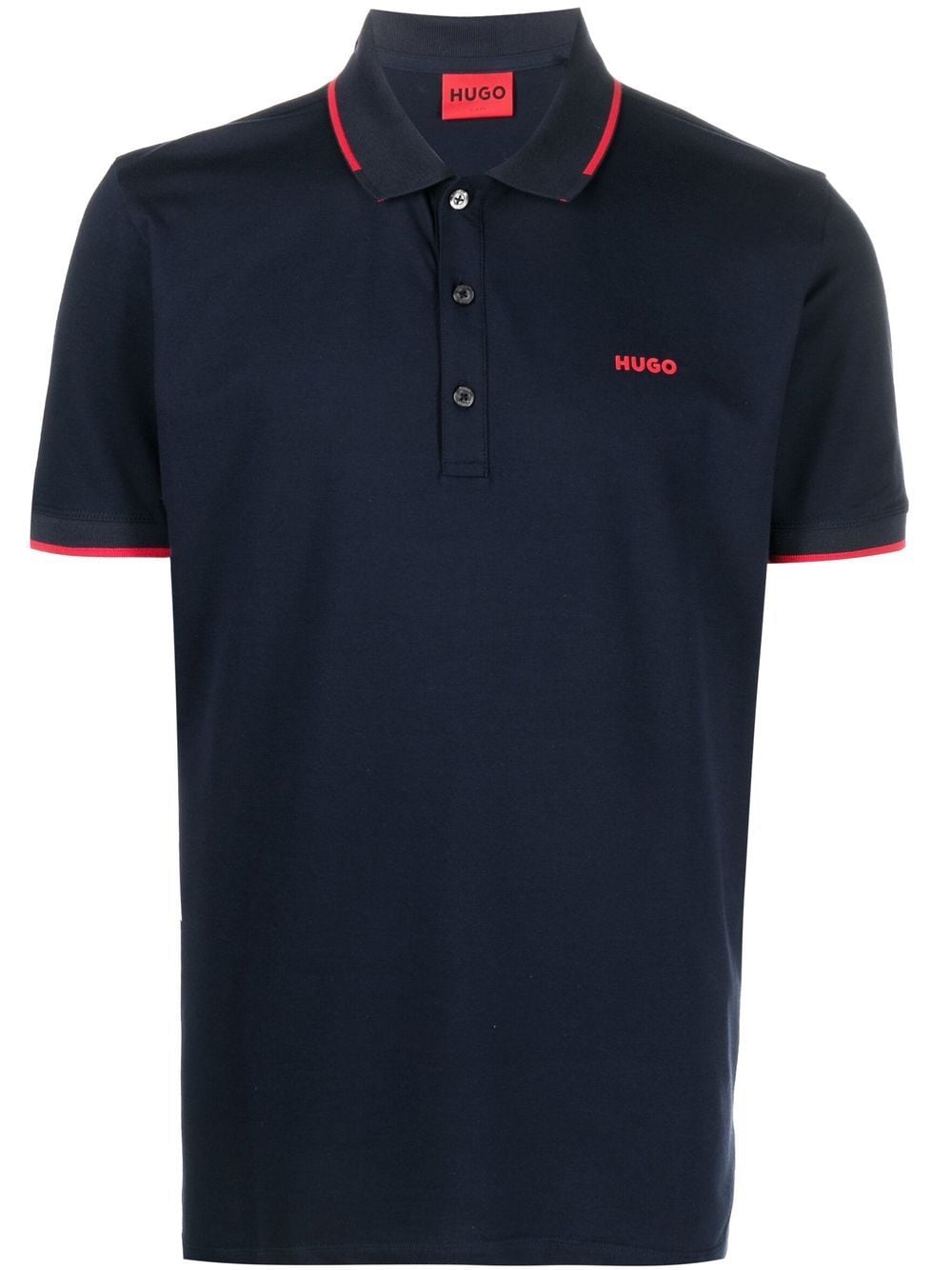 BOSS chest logo-print detail polo shirt - Blue von BOSS