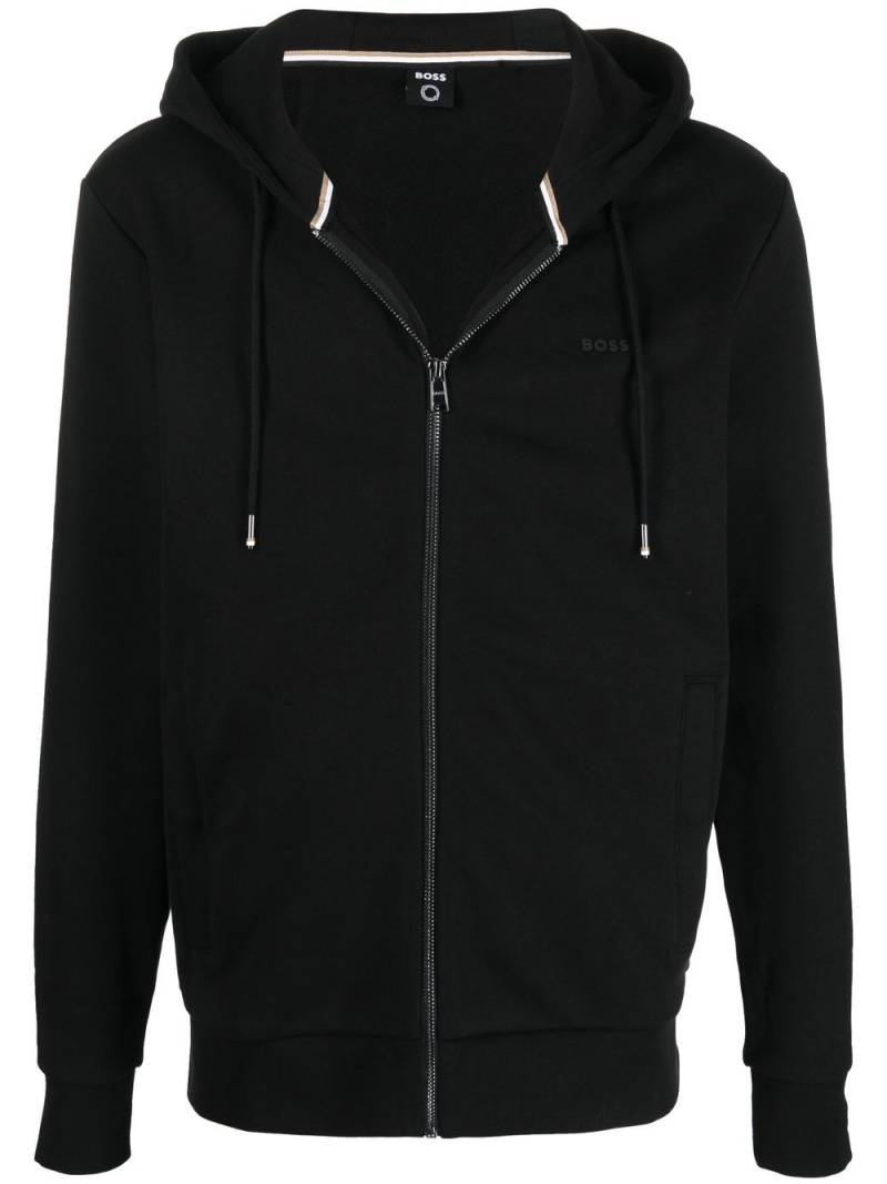 BOSS chest logo-print hoodie - Black von BOSS