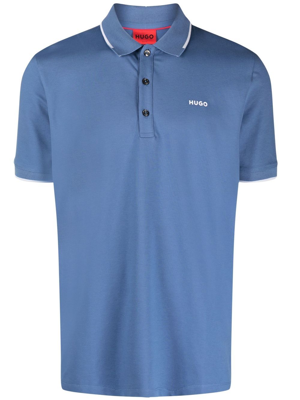 BOSS chest logo-print polo shirt - Blue von BOSS