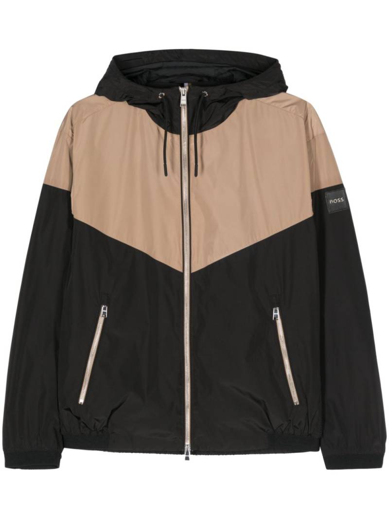 BOSS colourblock logo-patch jacket - Neutrals von BOSS