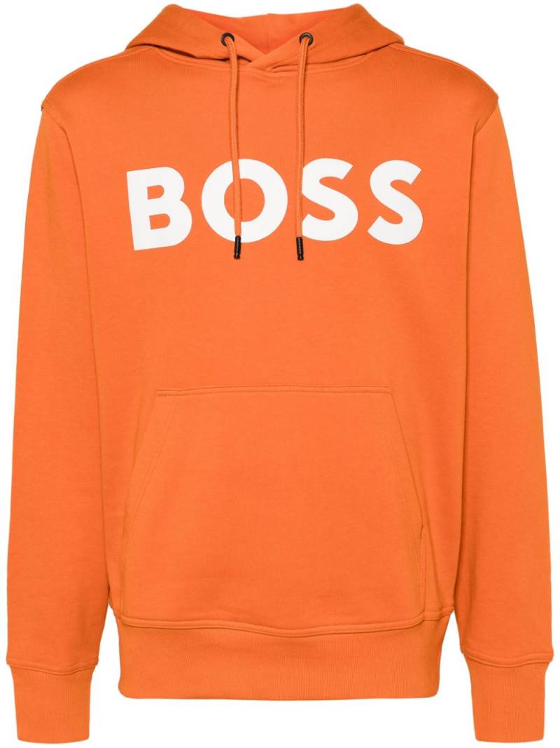 BOSS contrast-logo cotton-terry hoodie - Orange von BOSS