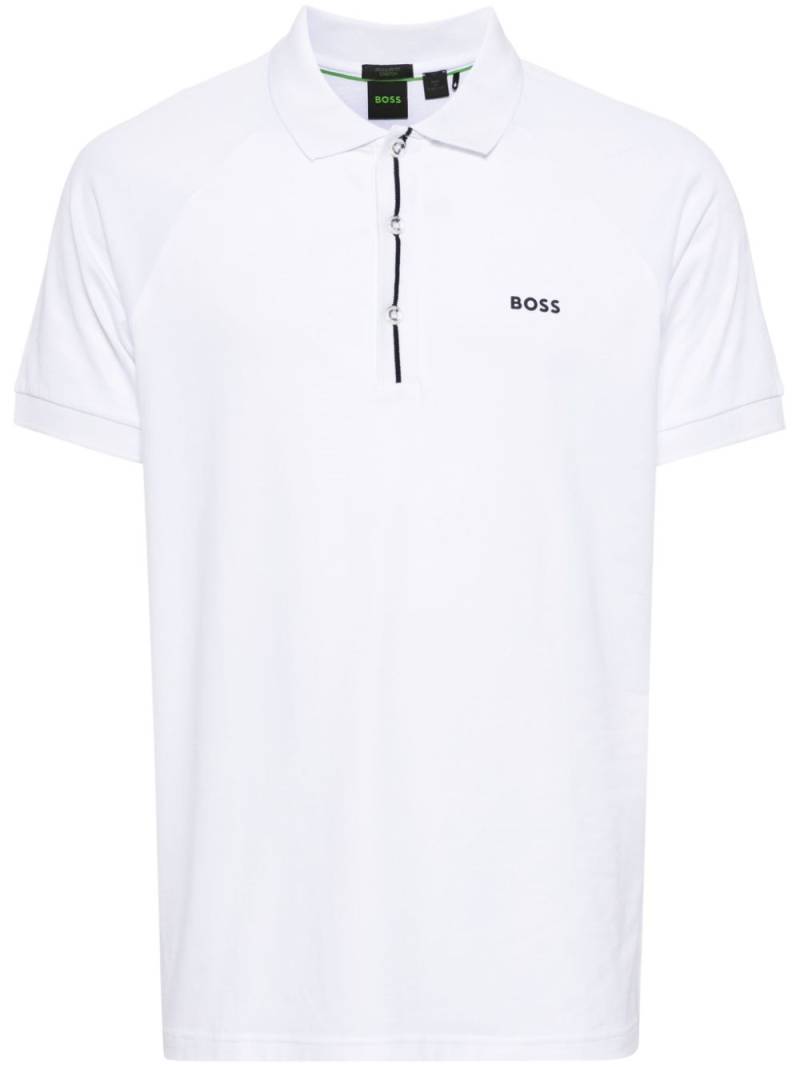 BOSS contrast panel polo shirt - White von BOSS