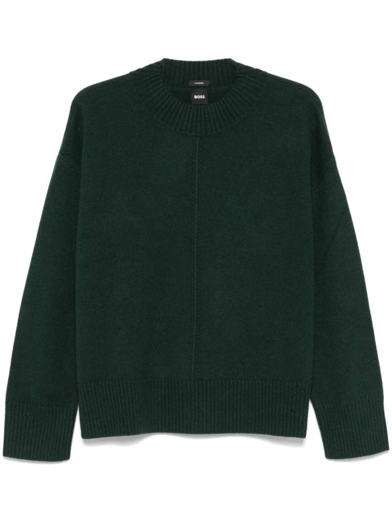 BOSS crew-neck cashmere sweater - Green von BOSS