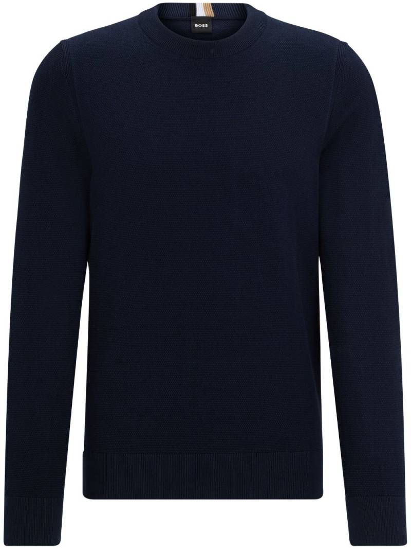 BOSS crew-neck cotton jumper - Blue von BOSS