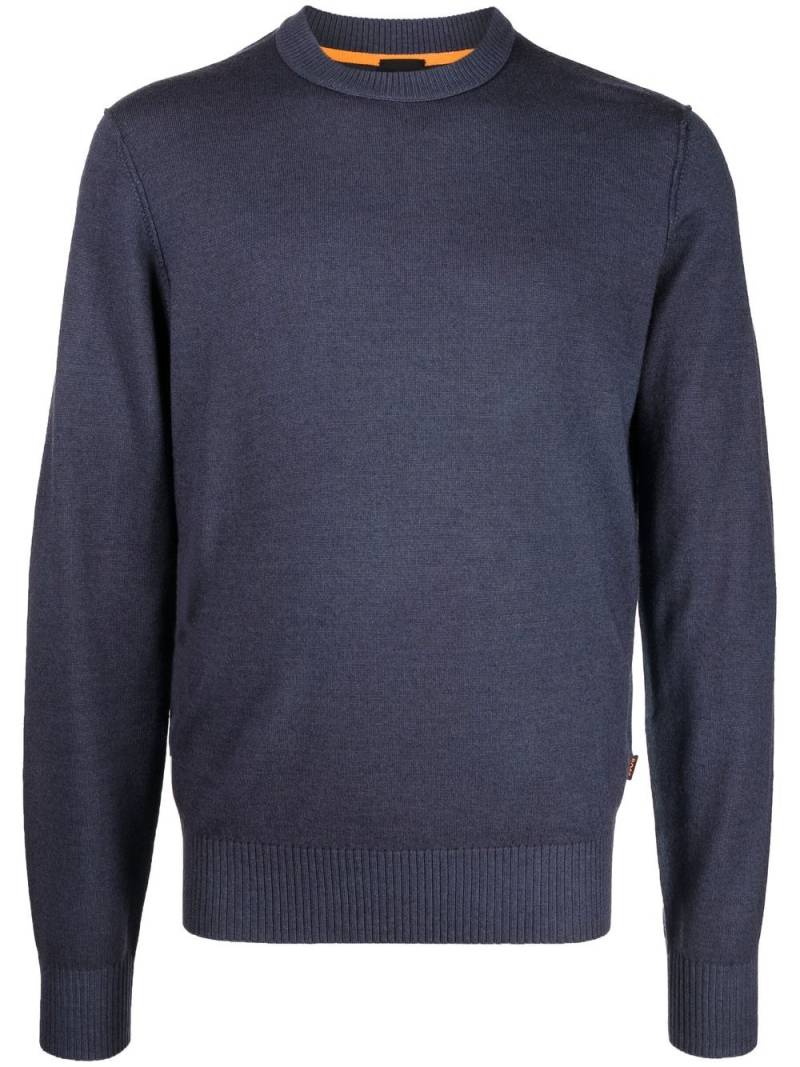 BOSS crew-neck knitted sweater - Blue von BOSS