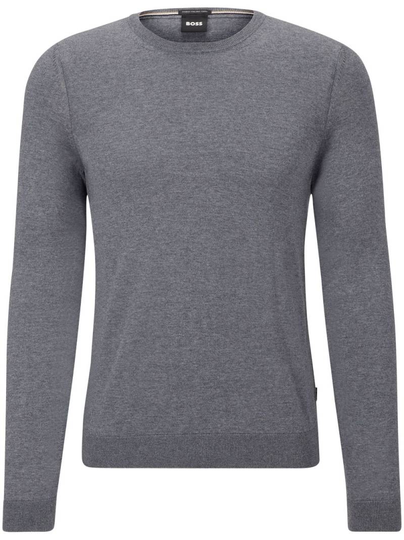 BOSS crew-neck long-sleeve jumper - Grey von BOSS