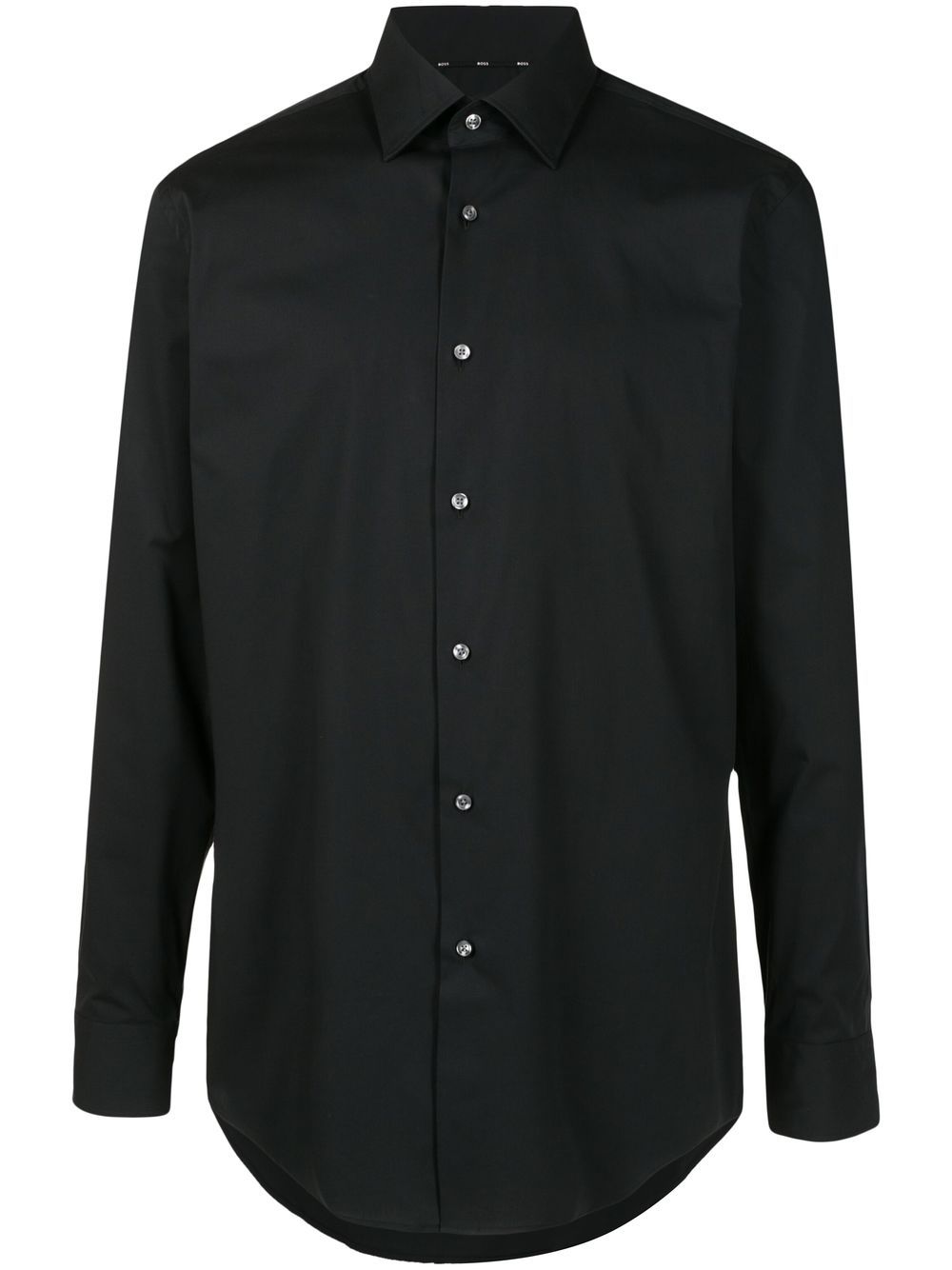 BOSS curved-hem button-down shirt - Black von BOSS