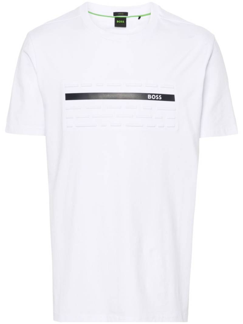 BOSS embossed-detail cotton T-shirt - White von BOSS