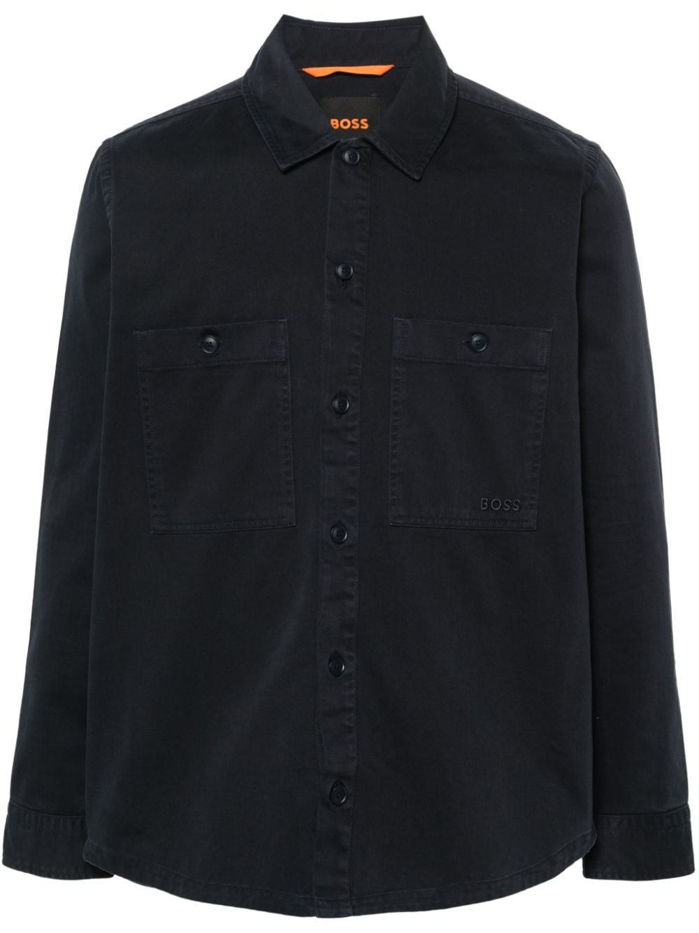 BOSS embroidered-logo cotton shirt - Blue von BOSS