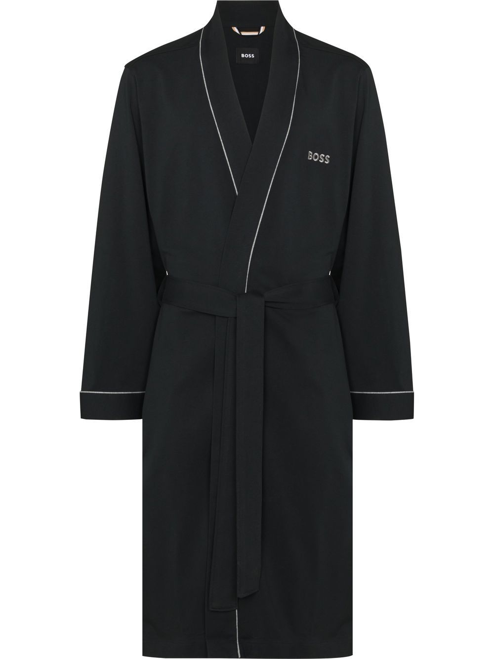 BOSS embroidered-logo lounge robe - Black von BOSS