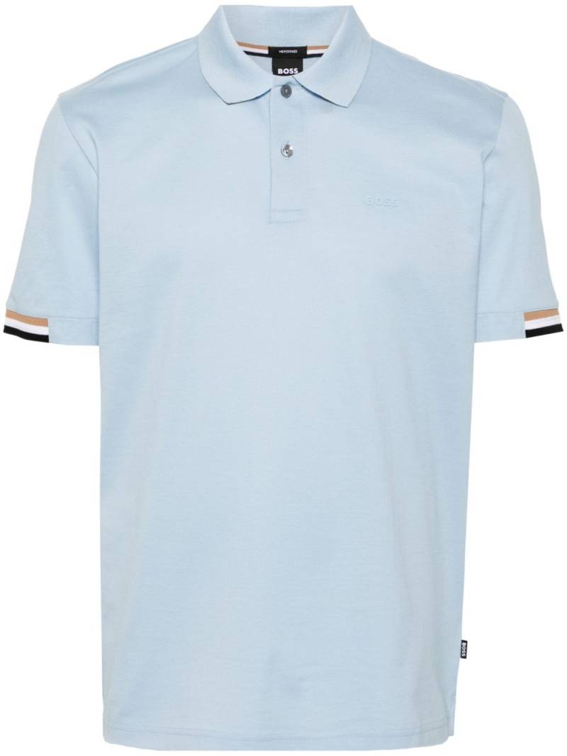 BOSS embroidered-logo polo shirt - Blue von BOSS