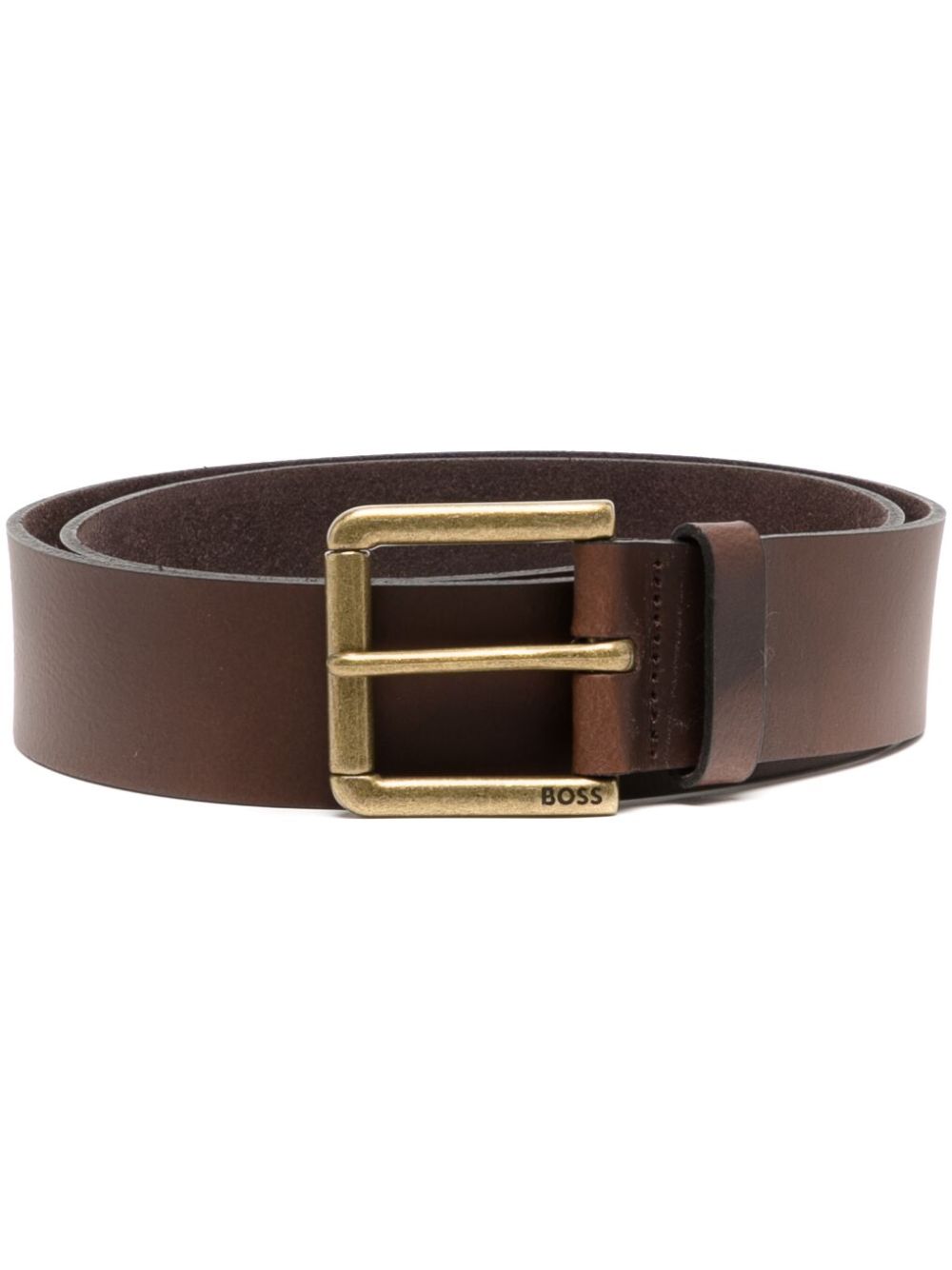 BOSS engraved-logo buckle belt - Brown von BOSS