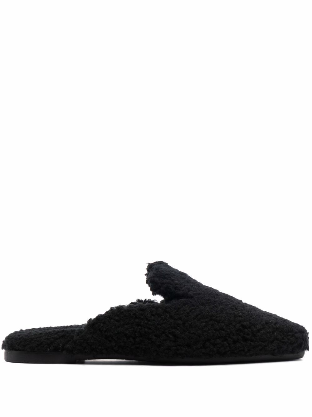 BOSS faux-shearling design slippers - Black von BOSS