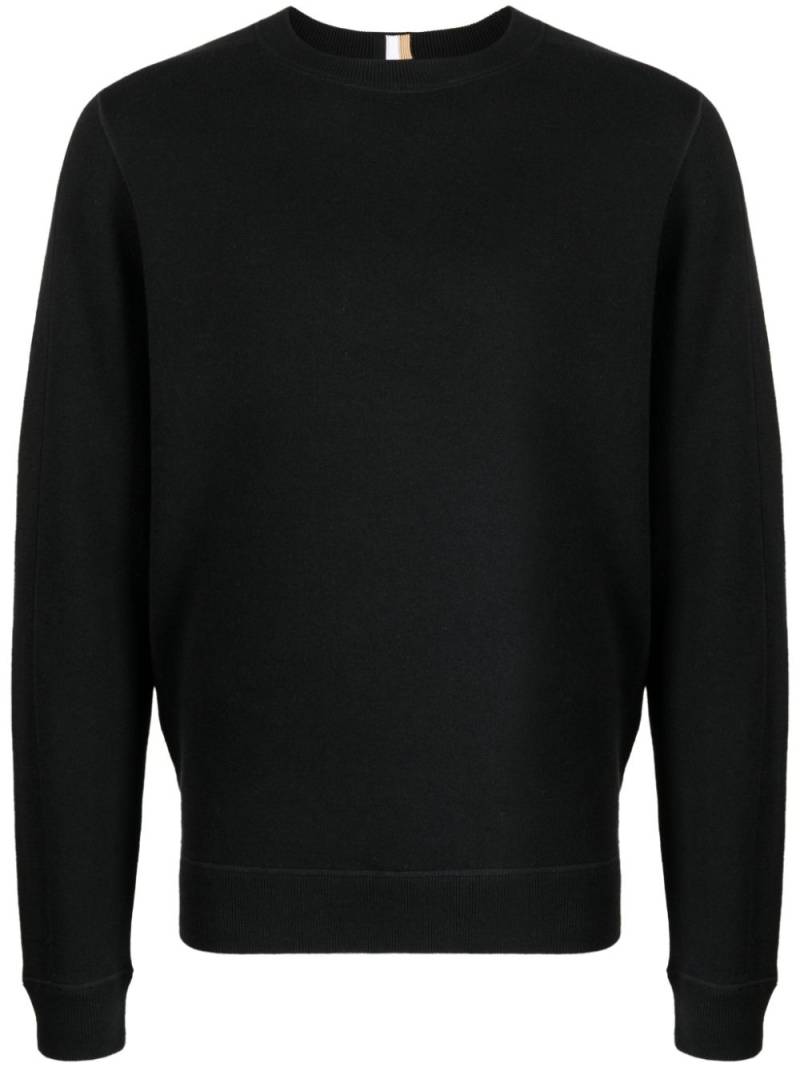 BOSS fine-knit crew-neck jumper - Black von BOSS