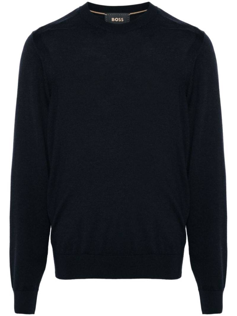 BOSS fine-knit sweater - Blue von BOSS