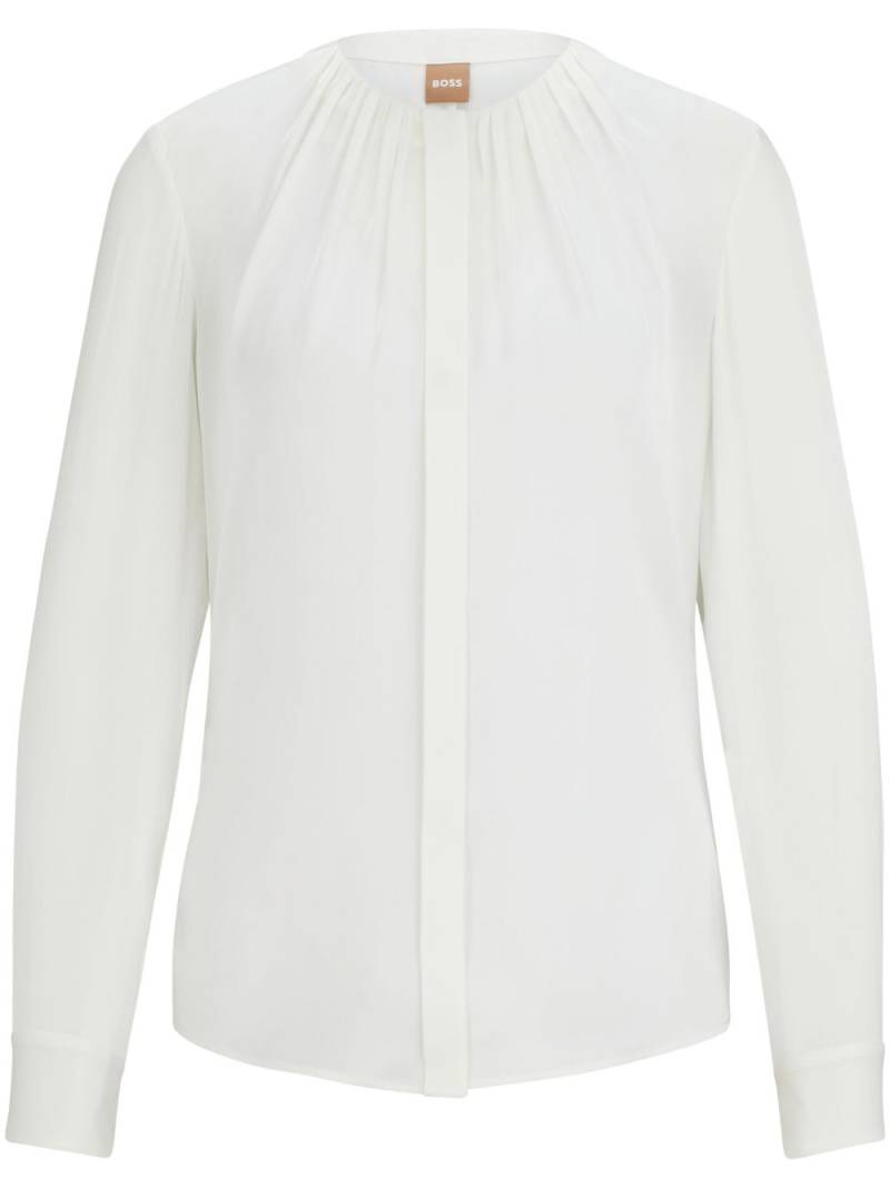 BOSS gathered-neckline blouse - White von BOSS