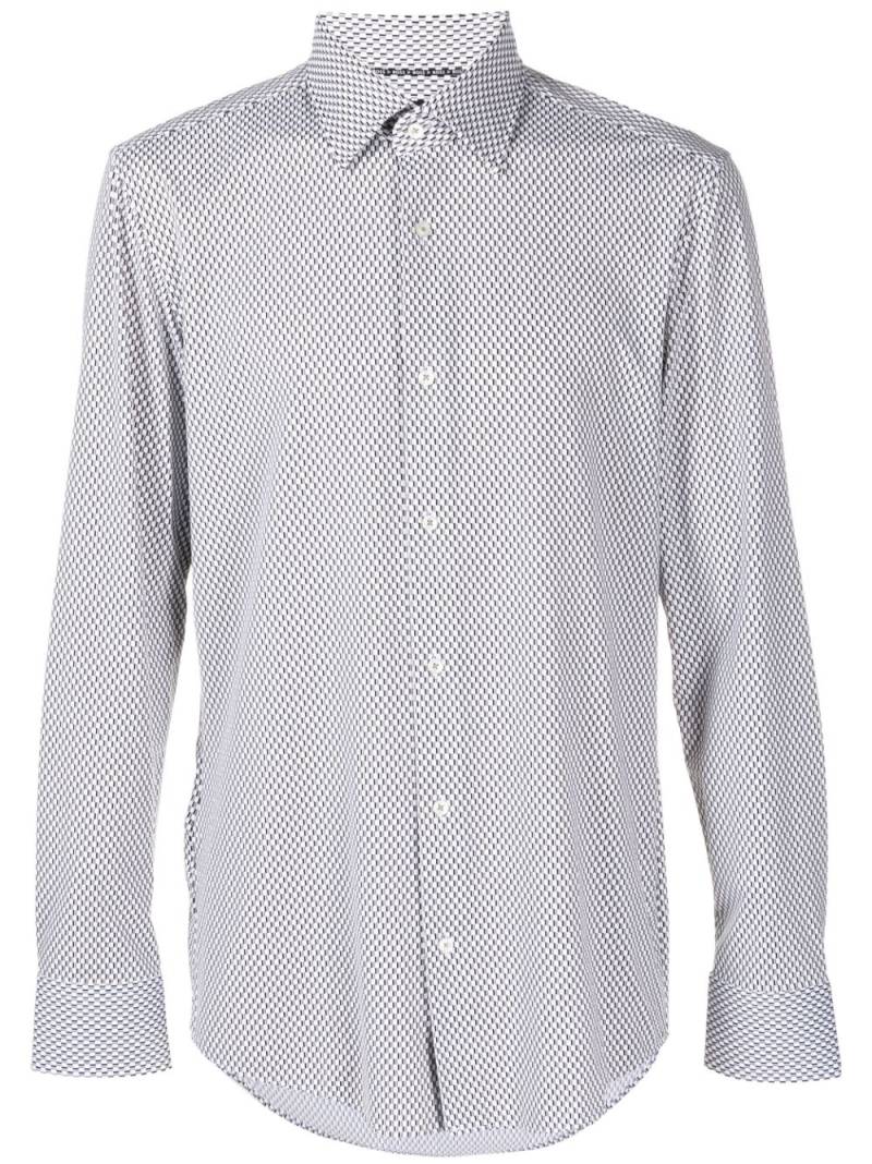 BOSS geometric-pattern long-sleeve shirt - White von BOSS