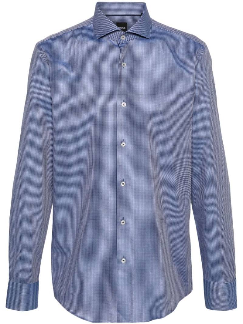 BOSS geometric-pattern organic cotton shirt - Blue von BOSS