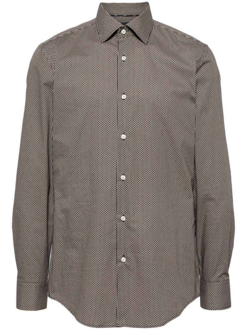 BOSS geometric-print cotton shirt - Brown von BOSS