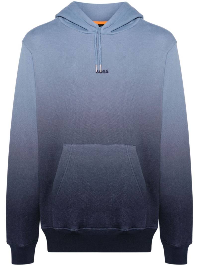 BOSS gradient dye cotton-terry hoodie - Blue von BOSS