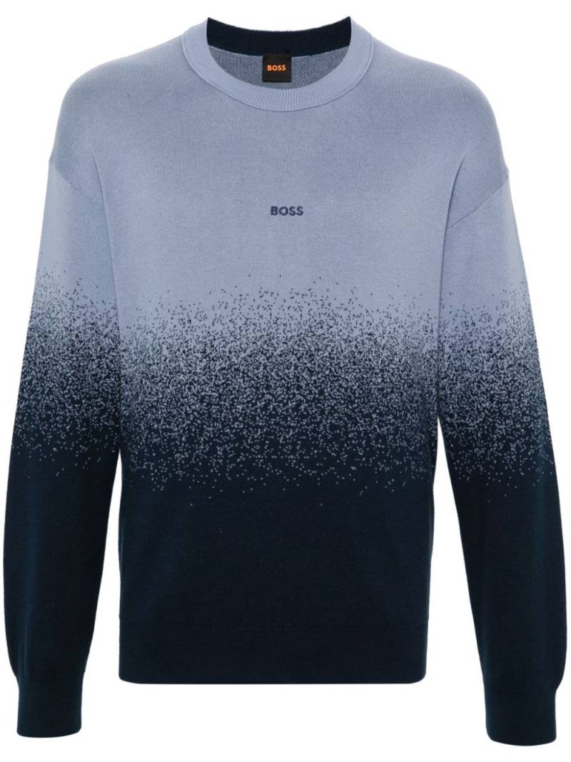 BOSS gradient jacquard sweatshirt - Blue von BOSS