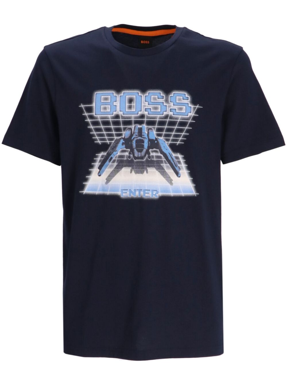 BOSS graphic-print cotton T-shirt - Blue von BOSS