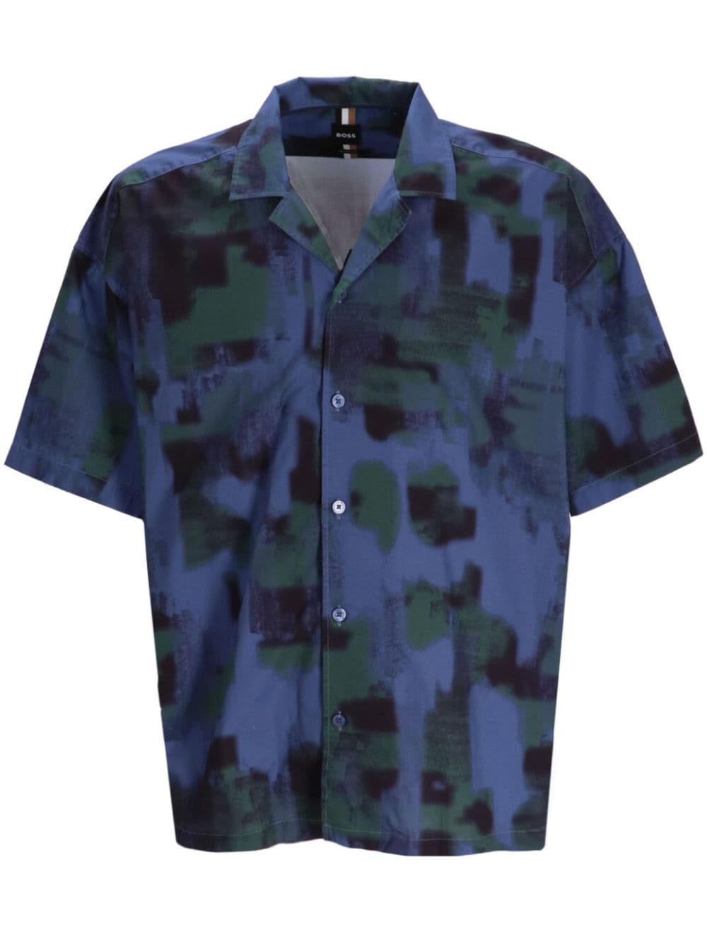 BOSS graphic-print short-sleeve shirt - Blue von BOSS