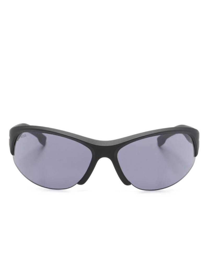 BOSS half-rim shield-frame sunglasses - Black von BOSS