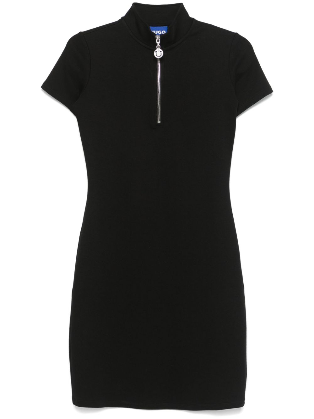 BOSS half-zip jersey mini dress - Black von BOSS