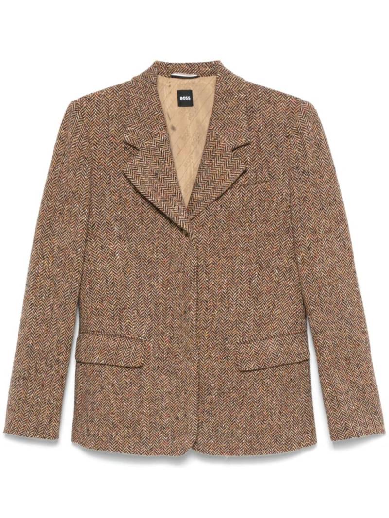 BOSS herringbone blazer - Brown von BOSS