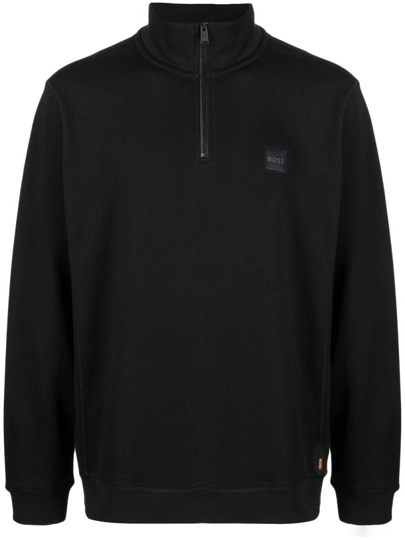 BOSS high-neck half-zip sweatshirt - Black von BOSS