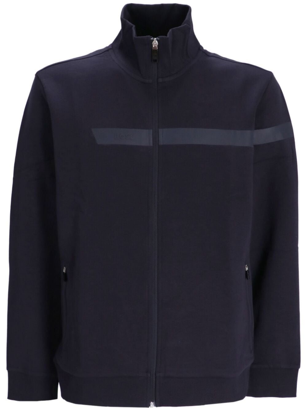 BOSS high-neck stripe-detail bomber jacket - Blue von BOSS