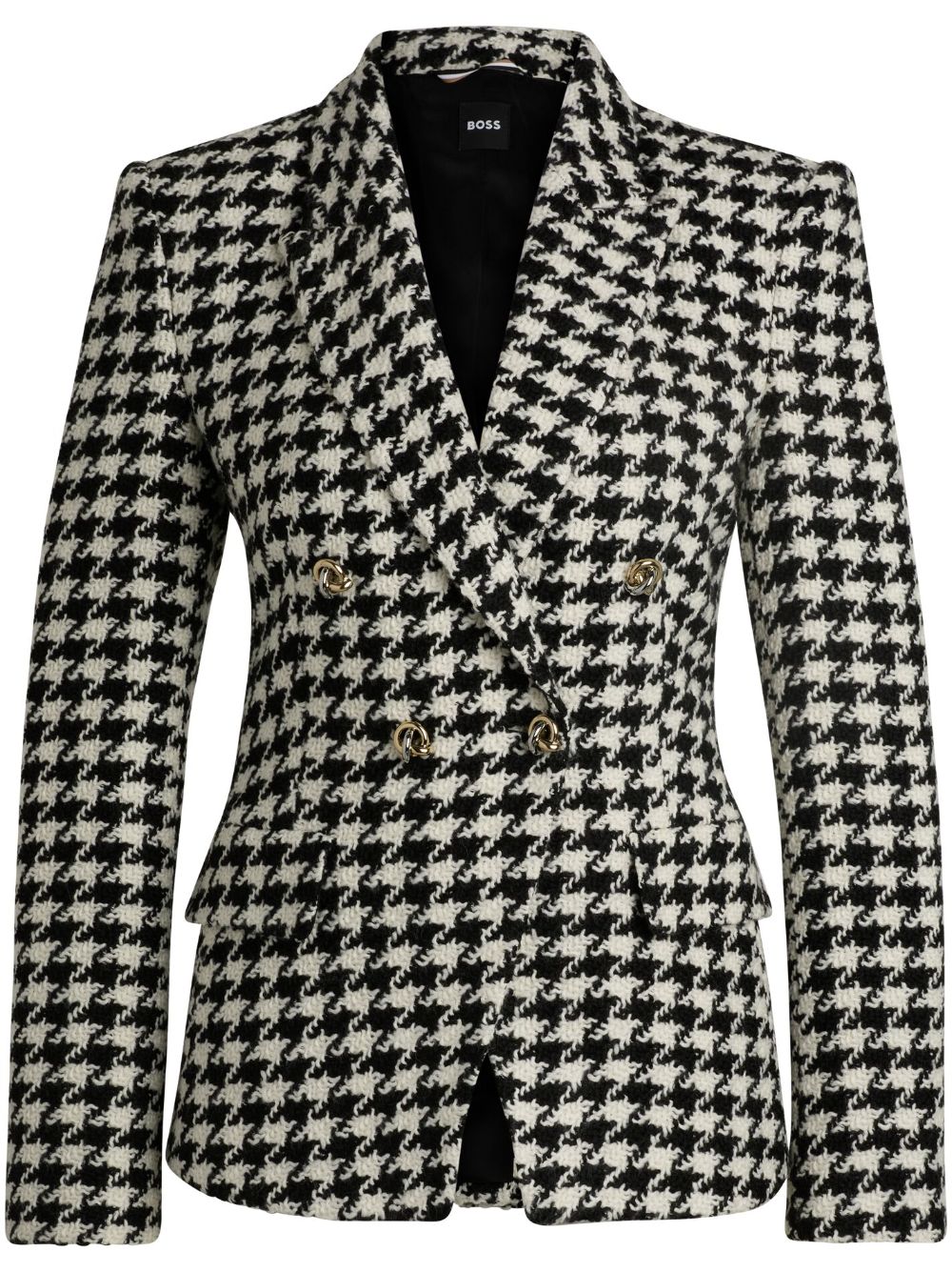 BOSS houndstooth-pattern blazer - Black von BOSS