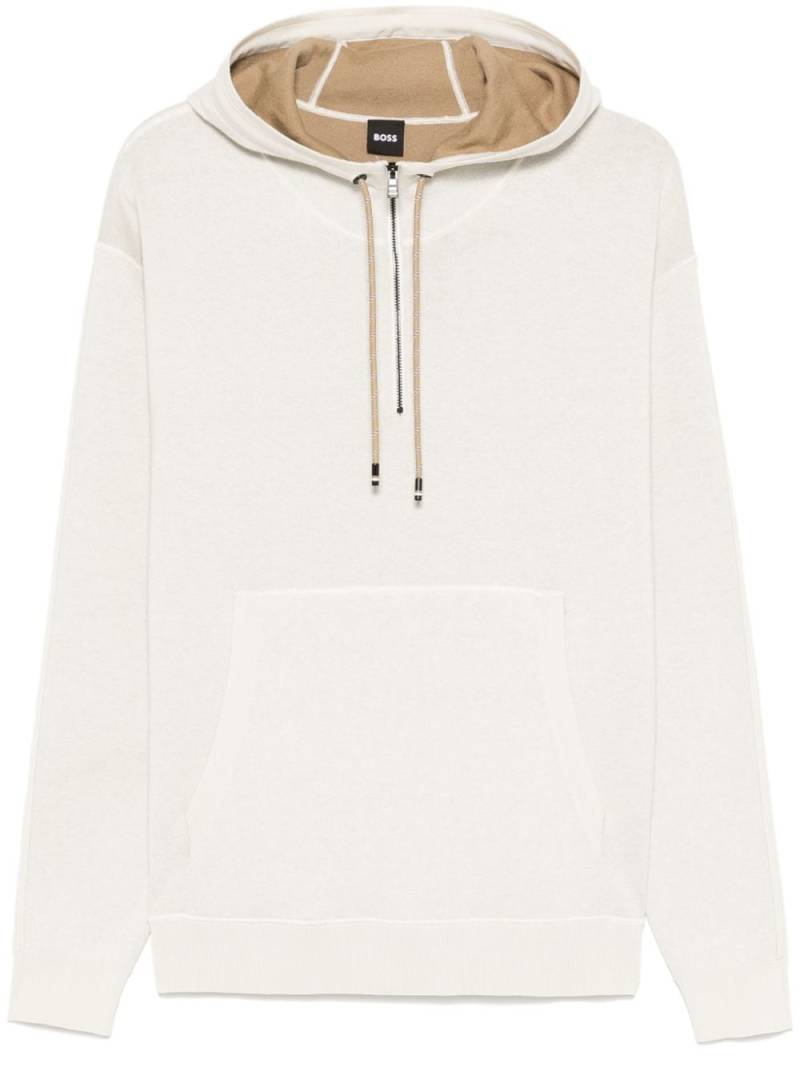 BOSS knitted hoodie - Neutrals von BOSS