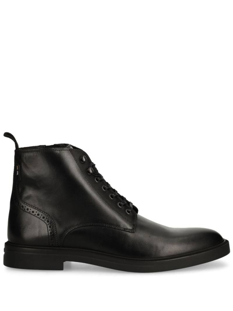 BOSS leather ankle boots - Black von BOSS