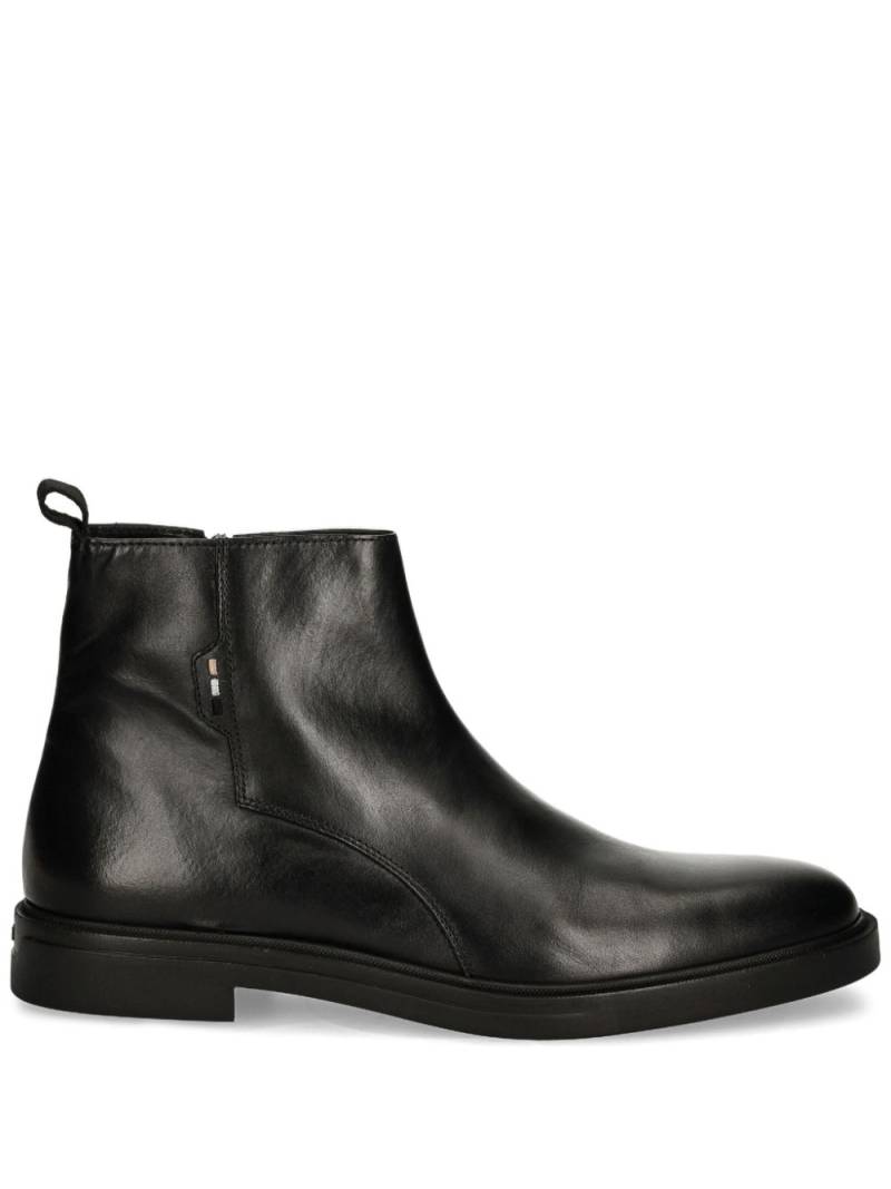 BOSS leather ankle boots - Black von BOSS