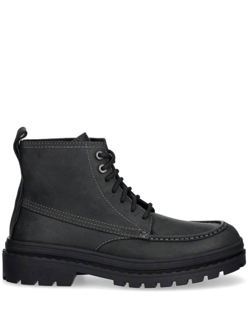 BOSS leather boots - Black von BOSS