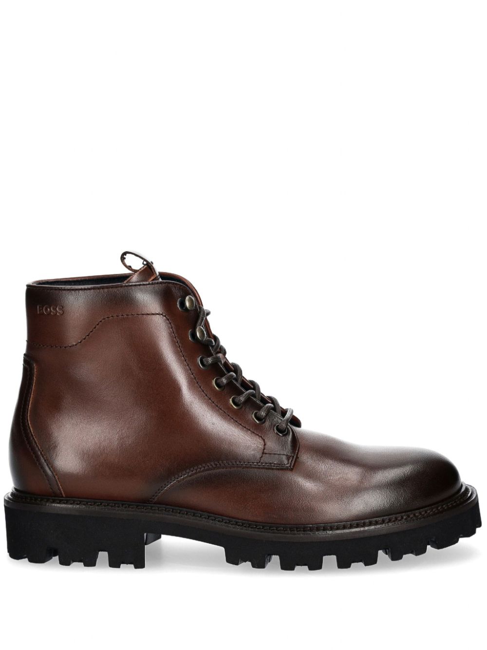 BOSS leather boots - Brown von BOSS