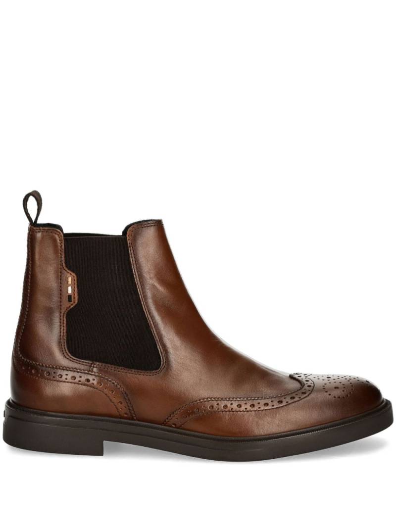 BOSS leather chelsea boots - Brown von BOSS