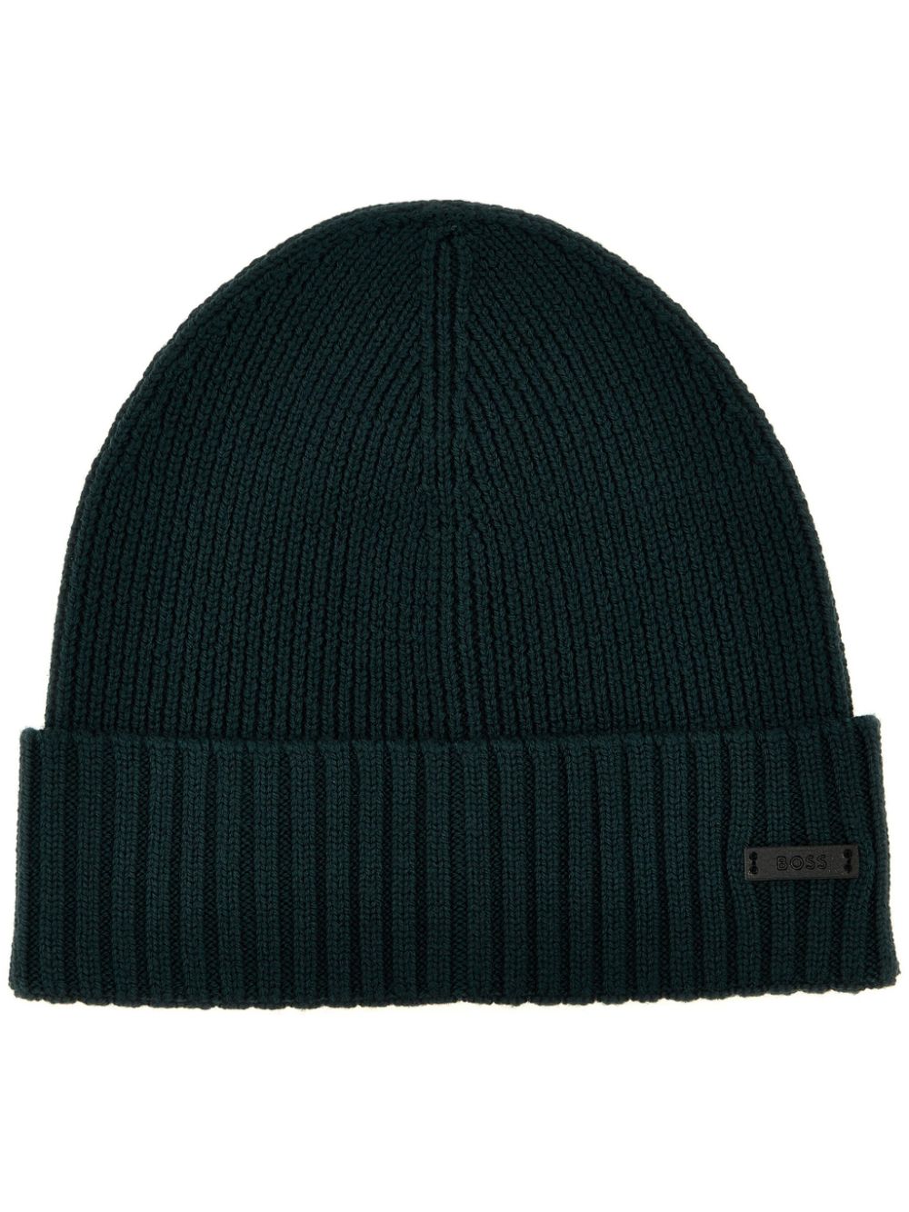 BOSS logo-appliqué beanie hat - Green von BOSS